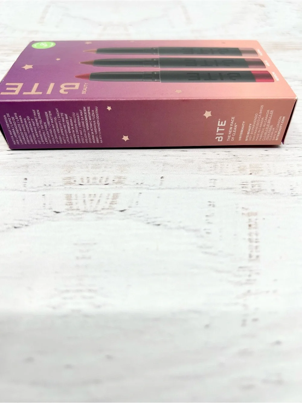 NIB Bite Beauty Midnight Mood Mini Power Move Creamy Matte Lip Crayon Trio